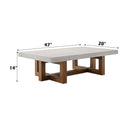 Keven Rectangular Coffee Table , Faux Concrete Top & Walnut  Finish Acme