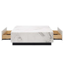 Fritzy Square Coffee Table, Engineered Stone Finish Acme