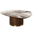 Willene Oval Coffee Table w/Ceramic Top, Ceramic Top & Walnut Finish Acme