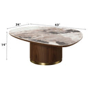 Willene Oval Coffee Table w/Ceramic Top, Ceramic Top & Walnut Finish Acme