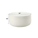 Dustan Round Coffee Table , Natural White Finish Acme