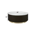 Clayten Square Coffee Table, White Natural Marble Top & Espreeso Finish Acme