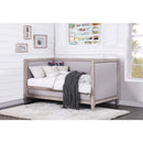Charlton Daybed (Twin), Beige Linen & Weathered Oak Finish Acme