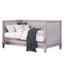Charlton Daybed (Twin), Beige Linen & Weathered Oak Finish Acme