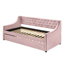 Lianna Daybed w/Trundle (Twin), Pink Velvet Acme