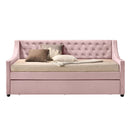 Lianna Daybed w/Trundle (Twin), Pink Velvet Acme
