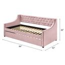 Lianna Daybed w/Trundle (Twin), Pink Velvet Acme
