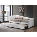 Jedda Daybed w/Trundle (Twin), White Faux Leather Acme