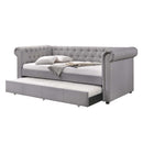 Justice Daybed w/Trundle (Twin), Smoke Gray Fabric Acme