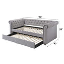 Justice Daybed w/Trundle (Twin), Smoke Gray Fabric Acme