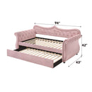 Adkins Daybed w/Trundle (Twin), Pink Velvet Acme