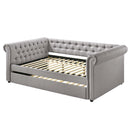 Justice Daybed w/Trundle (Full), Smoke Gray Fabric Acme