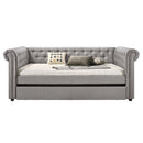 Justice Daybed w/Trundle (Full), Smoke Gray Fabric Acme