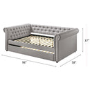Justice Daybed w/Trundle (Full), Smoke Gray Fabric Acme