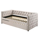 Romona Daybed w/Trundle (Full), Beige Fabric Acme