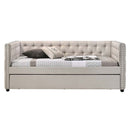 Romona Daybed w/Trundle (Full), Beige Fabric Acme