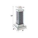 Rekha Candle Holder 2Pc, Mirrored, Faux Diamonds Acme