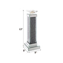 Rekha Candle Holder 2Pc, Mirrored, Faux Diamonds Acme