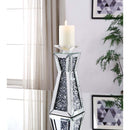 Noralie Candle Holder 2Pc, Mirrored, Faux Diamonds Acme