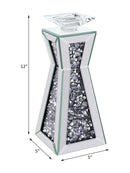 Noralie Candle Holder 2Pc, Mirrored, Faux Diamonds Acme