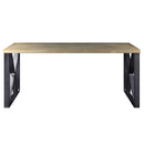 Jennavieve Executive Writing Desk, Gold Aluminum Acme