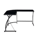 Janison Writing Desk, Black Glass & Black Finish Acme