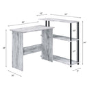 Ievi Writing Desk, Antique White & Black Finish Acme