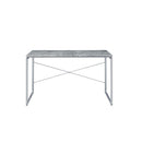 Jurgen Writing Desk, Faux Concrete & Silver Finish Acme
