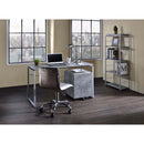 Jurgen Writing Desk, Faux Concrete & Silver Finish Acme