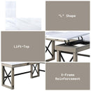 Talmar Writing Desk w/Lift Top, Marble Top & Rustic Oak Finish Acme