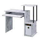 Lyphre Computer Desk, Antique White & Black Finish Acme