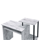 Lyphre Computer Desk, Antique White & Black Finish Acme