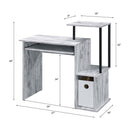 Lyphre Computer Desk, Antique White & Black Finish Acme