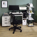Lyphre Computer Desk, Antique White & Black Finish Acme
