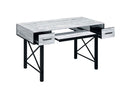 Settea Computer Desk, Antique White & Black Finish Acme