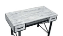 Settea Computer Desk, Antique White & Black Finish Acme