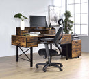 Safea Computer Desk, Weathered Oak & Black Finish Acme