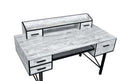 Safea Computer Desk, Antique White & Black Finish Acme