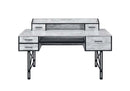 Safea Computer Desk, Antique White & Black Finish Acme