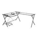 Dazenus Computer Desk, Clear Glass Top & Silver Finish Acme