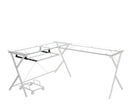 Dazenus Computer Desk, Clear Glass Top & White Finish Acme