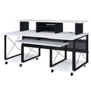 Megara Music Desk, White & Black Finish Acme