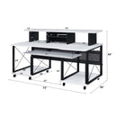 Megara Music Desk, White & Black Finish Acme