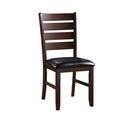 Urbana Side Chair 2Pc, Black Faux Leather & Cherry Finish Acme