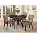 Drake Side Chair 2Pc, Gray Fabric & Espresso Finish Acme