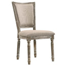 Gabrian Side Chair 2Pc, Two-tone Beige Fabric & Reclaimed Gray Finish Acme