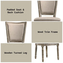 Gabrian Side Chair 2Pc, Two-tone Beige Fabric & Reclaimed Gray Finish Acme