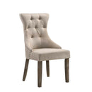 Gabrian Side Chair 2Pc, Two-tone Beige Fabric & Reclaimed Gray Finish Acme