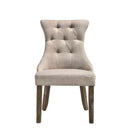 Gabrian Side Chair 2Pc, Two-tone Beige Fabric & Reclaimed Gray Finish Acme