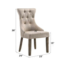 Gabrian Side Chair 2Pc, Two-tone Beige Fabric & Reclaimed Gray Finish Acme